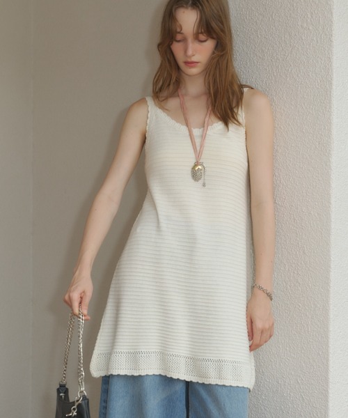 GIUNON ワンピース scallop knit dress / スカラップニットドレス