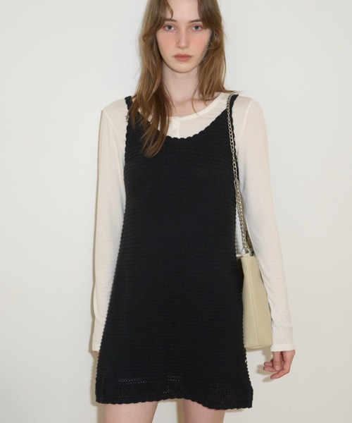 GIUNON ワンピース scallop knit dress / スカラップニットドレス