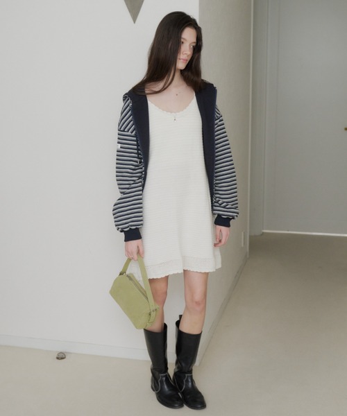 GIUNON ワンピース scallop knit dress / スカラップニットドレス