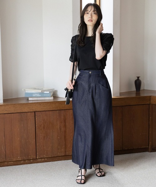 「Andemiu」 半袖カットソー FREE ブラック レディース_画像2