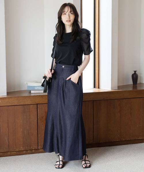 「Andemiu」 半袖カットソー FREE ブラック レディース_画像3