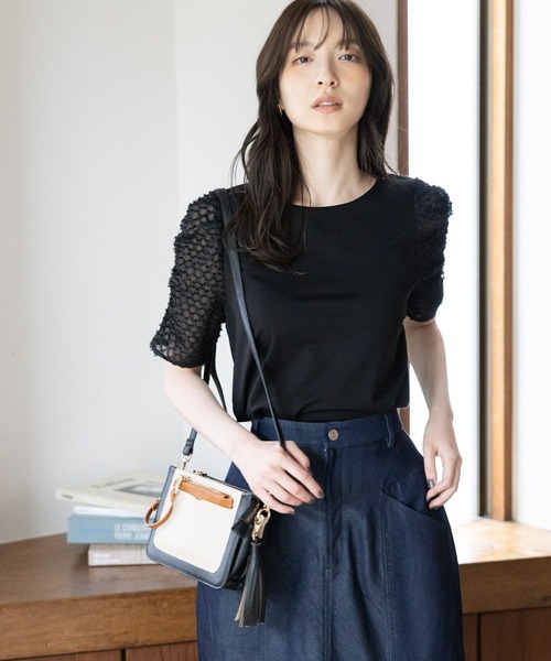 「Andemiu」 半袖カットソー FREE ブラック レディース_画像4