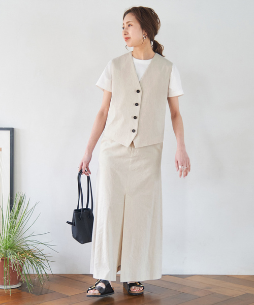 「Spick & Span」 ロングスカート 38 ベージュ レディース_画像3