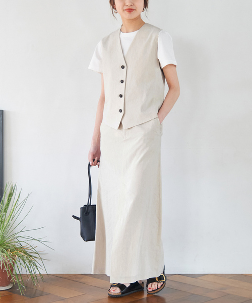 「Spick & Span」 ロングスカート 38 ベージュ レディース_画像4
