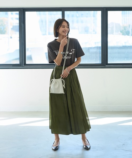 d.i.a スカート メタリックギャザースカート