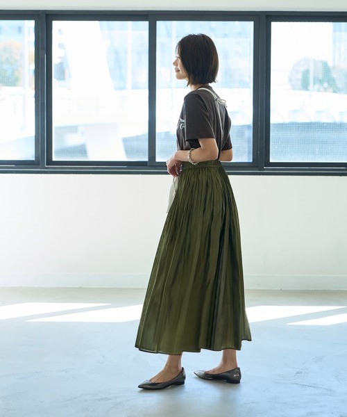 STYLE DELI スカート 「LUXE」メタリックサテンギャザースカート