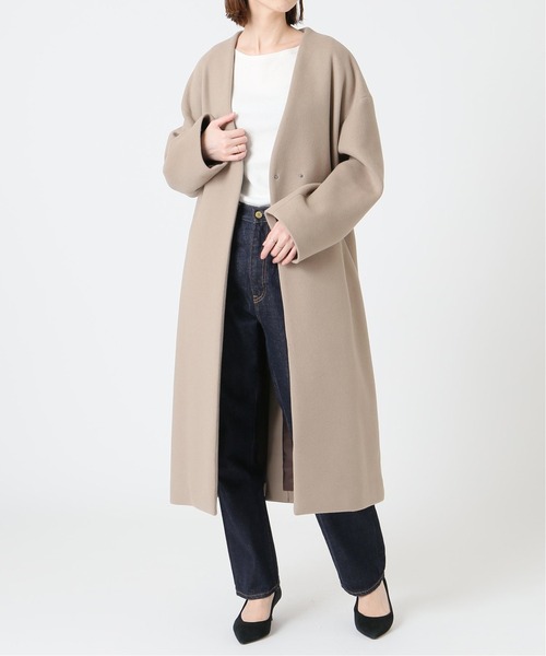 IENA（イエナ） ノーカラーコート 36 ベージュ レディース : ZOZOTOWN