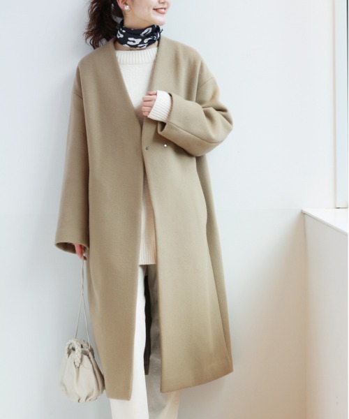 IENA（イエナ） ノーカラーコート 36 ベージュ レディース : ZOZOTOWN
