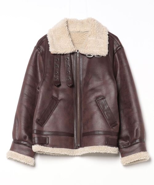 【Ungrid】美品　ジップアップブルゾン　合成皮革 Ungrid（アングリッド） ジップアップブルゾン MEDIUM ブラウン