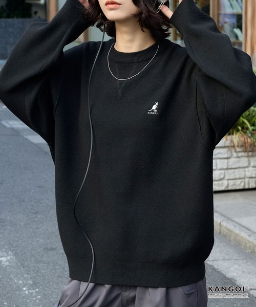 ニット セーター KANGOL/カンゴール 別注 ロゴ ワンポイント刺繍スウェットライククルーネックニットプルオーバー レディース メンズ | MONO-MART | 08