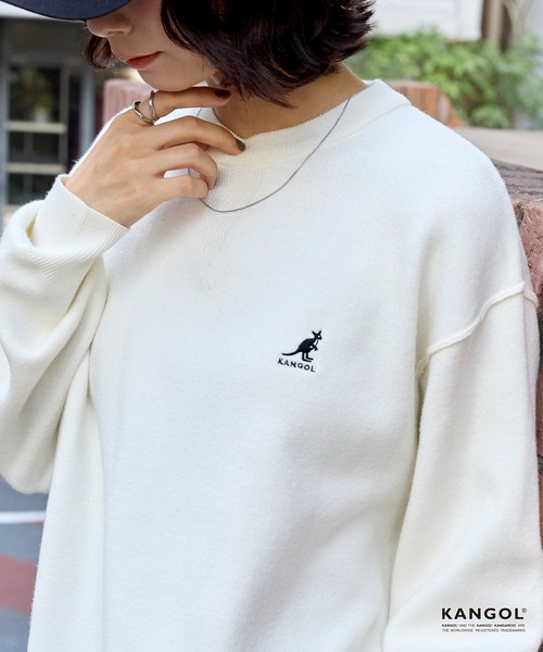 ニット セーター KANGOL/カンゴール 別注 ロゴ ワンポイント刺繍スウェットライククルーネックニットプルオーバー レディース メンズ | MONO-MART | 26
