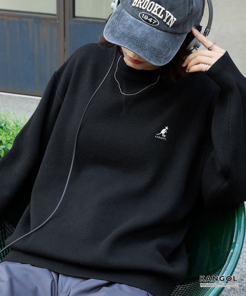 ニット セーター KANGOL/カンゴール 別注 ロゴ ワンポイント刺繍スウェットライククルーネックニットプルオーバー レディース メンズ | MONO-MART | 14