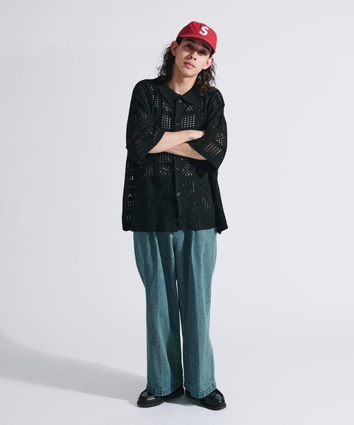 「WETTEMPT」 半袖ニット MEDIUM ピンク メンズ_画像4