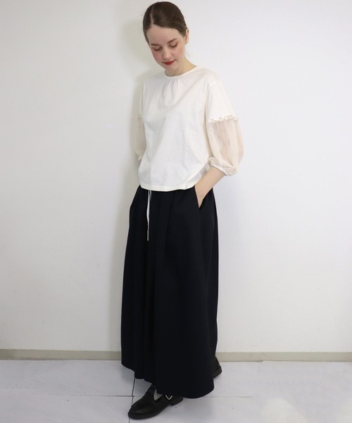 「haupia」 半袖カットソー MEDIUM オフホワイト レディース_画像6