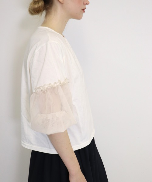 「haupia」 半袖カットソー MEDIUM オフホワイト レディース_画像8