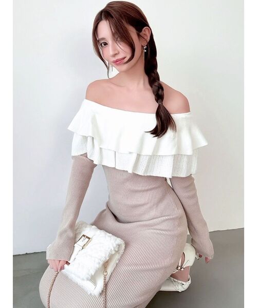 RESEXXY（リゼクシー） ワンピース フリルタイトニットワンピース