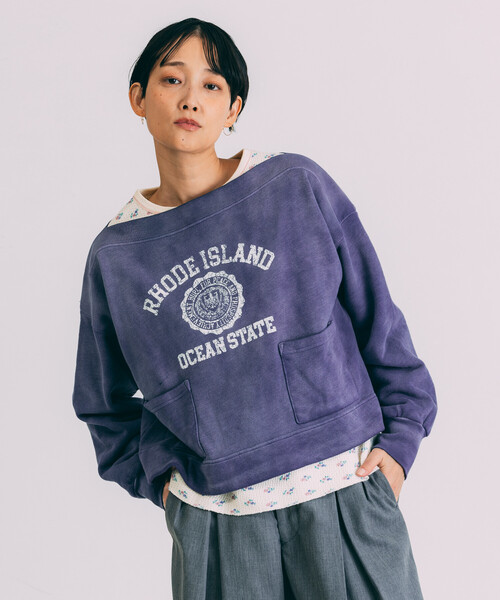 Freada（フリーダ） トレーナー スウェット ボートネック 短丈