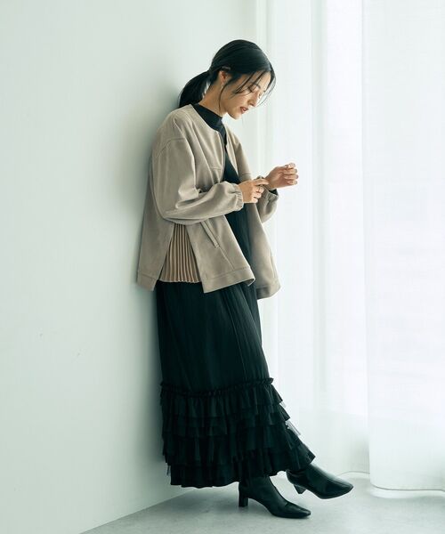 YECCA VECCA（イェッカヴェッカ） ブルゾン アウター サイドプリーツ