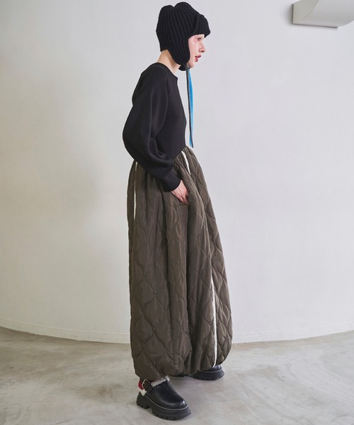 OMMO（オーエムエムオー） ワンピース SWEAT DOCKING QUILTING OP