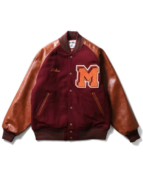 HOUSTON / スタジャン/M/ウール/RED/51273 HOUSTON（ヒューストン） スタジャン メルトンスタジャン(VALLEY