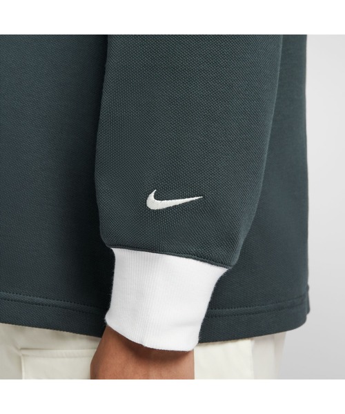 NIKE ボーダーポロシャツ M ワンポイント 刺繍ロゴ ストリート y2k 希少ロゴ 00s NIKE ナイキ 刺繍 筆記体ロゴ ワンポイント ポロシャツ