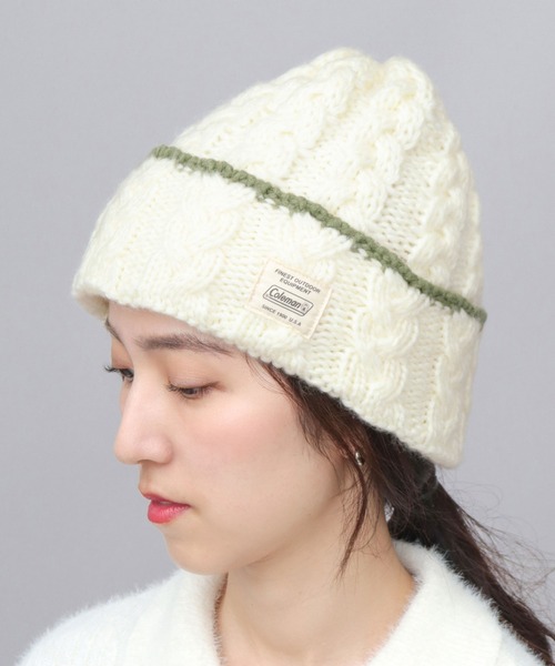 Coleman（コールマン） ニット帽 ニットキャップ 裏ボア ケーブル編み