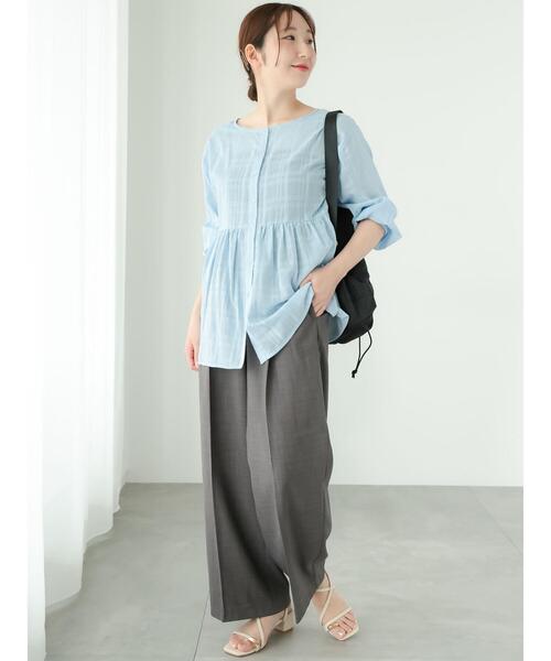 「Te chichi TERRASSE」 7分袖ブラウス F サックスブルー レディース_画像3