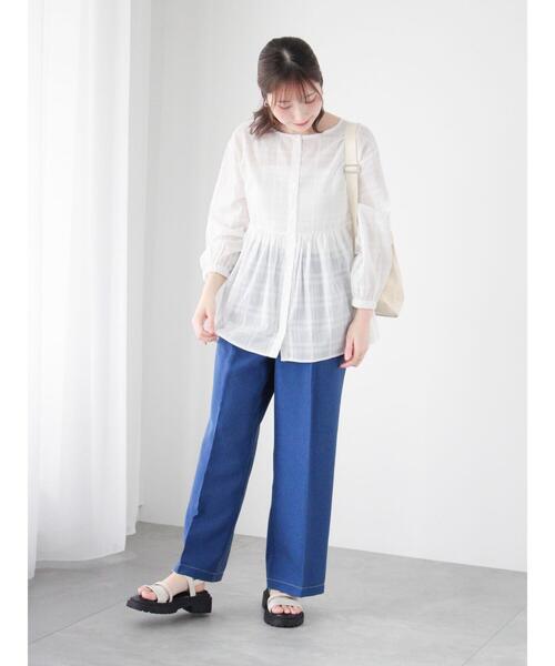 「Te chichi TERRASSE」 7分袖ブラウス F サックスブルー レディース_画像5