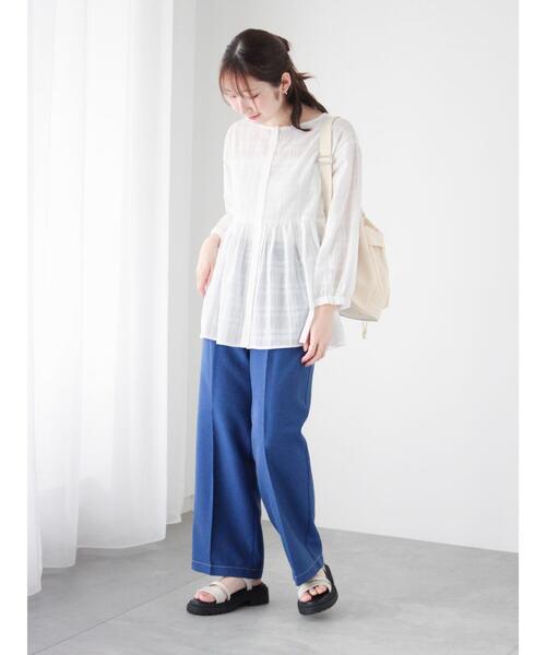 「Te chichi TERRASSE」 7分袖ブラウス F サックスブルー レディース_画像6