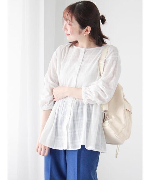 「Te chichi TERRASSE」 7分袖ブラウス F サックスブルー レディース_画像7