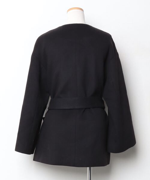 UNITED ARROWS ブラック ノーカラーコート レディース 36 BEAUTY＆YOUTH UNITED ARROWS ノーカラーコート MEDIUM ブラック