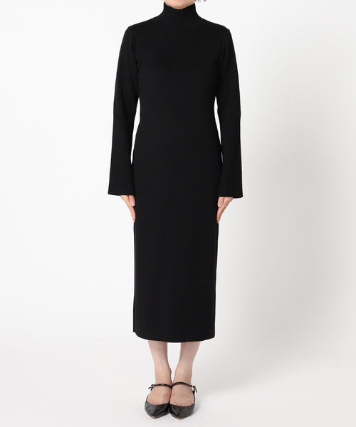 【美品】Nobleノーブル　ニット ロングワンピース 長袖　ブラック　黒 NOBLE（ノーブル） ニットワンピース - ブラック レディース