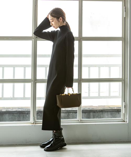 NOBLE（ノーブル） ニットワンピース - ブラック レディース