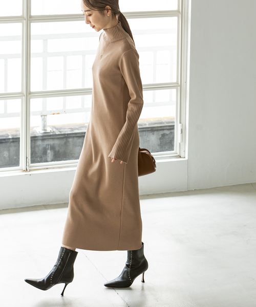 【美品】Nobleノーブル　ニット ロングワンピース 長袖　ブラック　黒 NOBLE（ノーブル） ニットワンピース - ブラック レディース