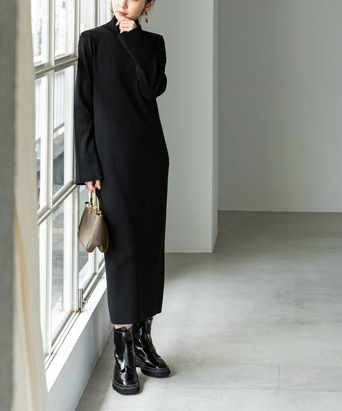 NOBLE（ノーブル） ニットワンピース - ブラック レディース