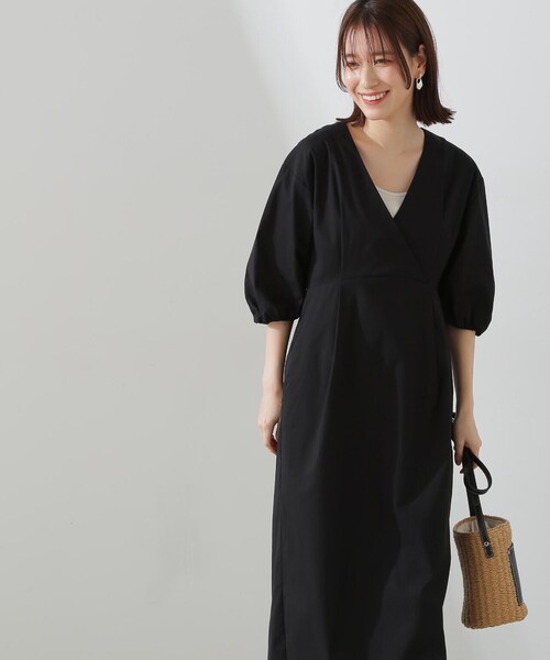 「N.（N. Natural Beauty Basic）」 半袖ワンピース MEDIUM ライトグレー レディース_画像3