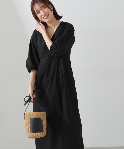 「N.（N. Natural Beauty Basic）」 半袖ワンピース MEDIUM ライトグレー レディース_画像4