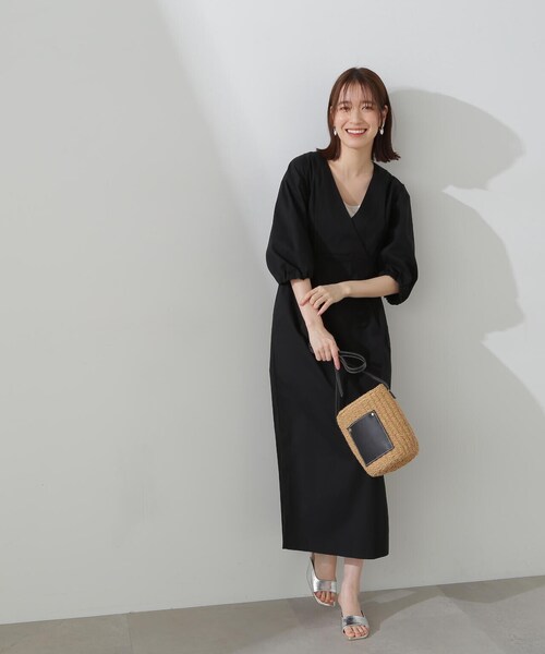 「N.（N. Natural Beauty Basic）」 半袖ワンピース MEDIUM ライトグレー レディース_画像6
