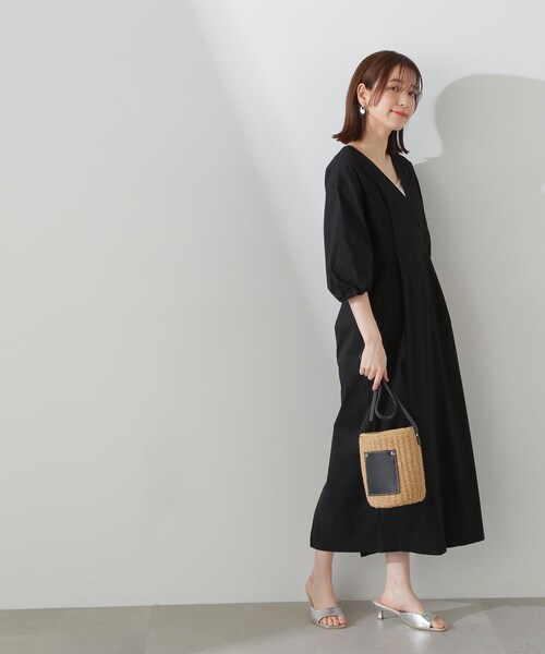 「N.（N. Natural Beauty Basic）」 半袖ワンピース MEDIUM ライトグレー レディース_画像7