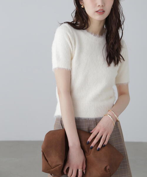 「FREE'S MART」 半袖ニット FREE ホワイト レディース_画像3