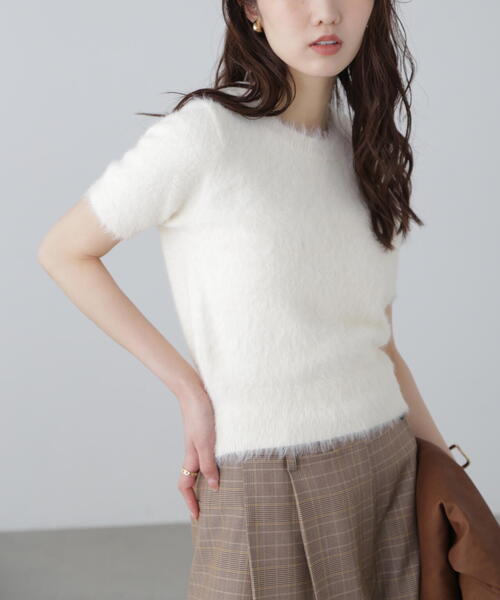 「FREE'S MART」 半袖ニット FREE ホワイト レディース_画像4