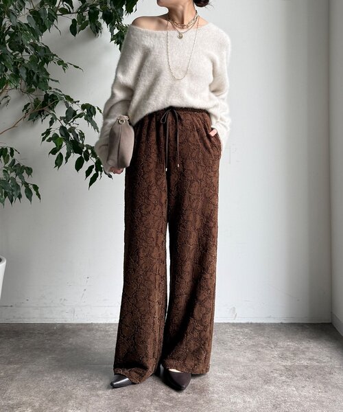 DouDou（ドゥドゥ） パンツ 「WEB限定」起毛レースイージーパンツ