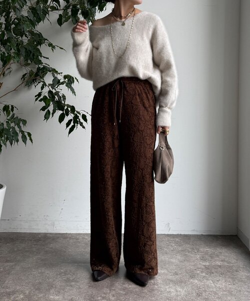 DouDou（ドゥドゥ） パンツ 「WEB限定」起毛レースイージーパンツ
