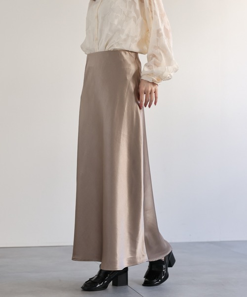 ドットロングスカート　サテンスカート Sawa a la mode（サワアラモード） レディース ボトムス スカート