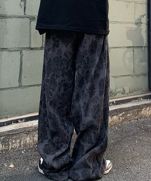 パンツ 花柄ルーズシルエットワイドパンツ レディース : ZOZOTOWN