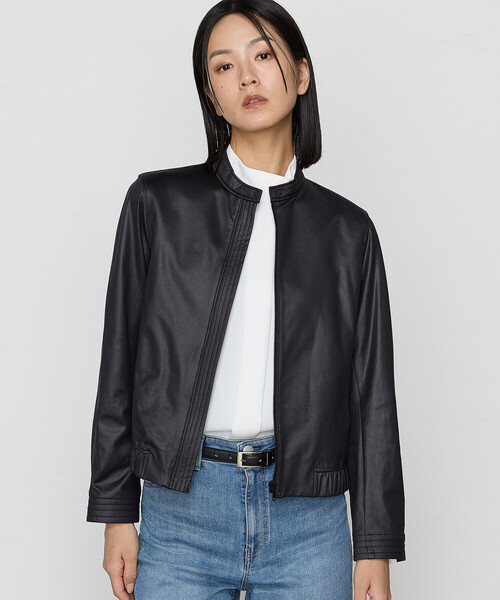 新品未使用タグ付✨KAREY CANIA ラムレザージャケットMエンボス加工 K.T KIYOKO TAKASE（K.T キヨコ タカセ） レザージャケット ライダース