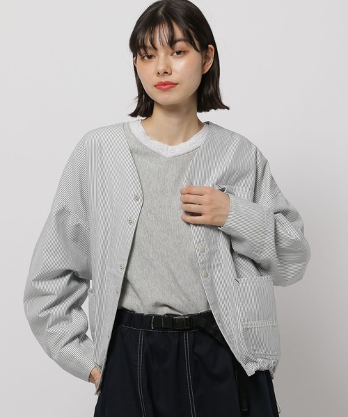 niko and…（ニコアンド） ノーカラージャケット MEDIUM ホワイト