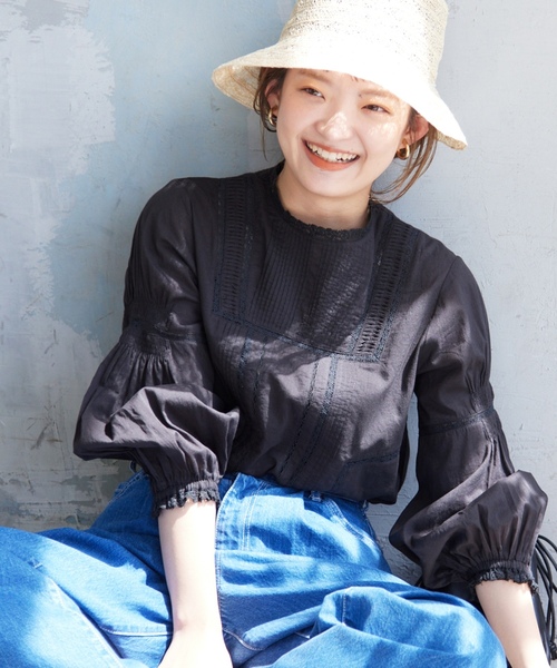 「SLOBE IENA」 長袖ブラウス FREE ブラック レディース_画像4