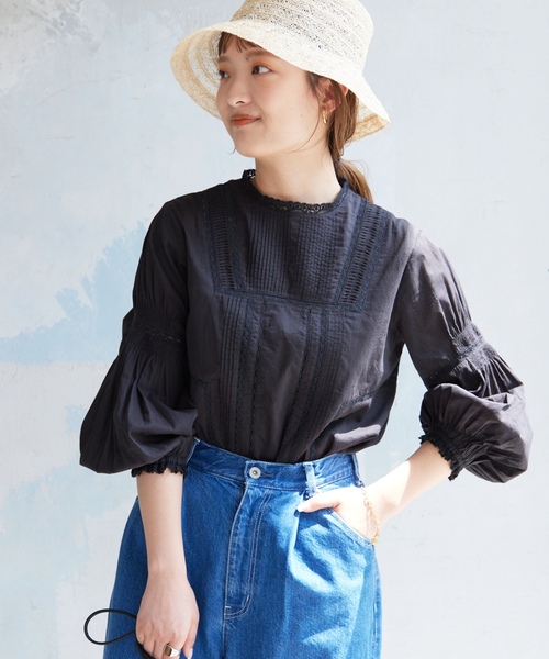 「SLOBE IENA」 長袖ブラウス FREE ブラック レディース_画像9