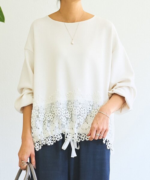 BEARDSLEY（ビアズリー） tシャツ ダンボール裾レースプルオーバー